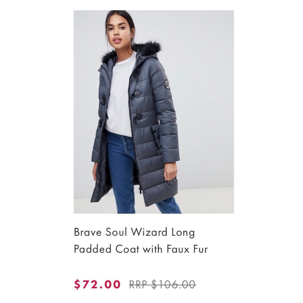 Grey winter coat from ASOS